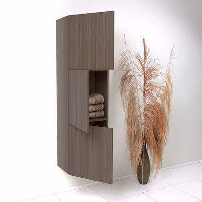 Fresca White Bathroom Linen Side Cabinet w/3 Large Storage Areas