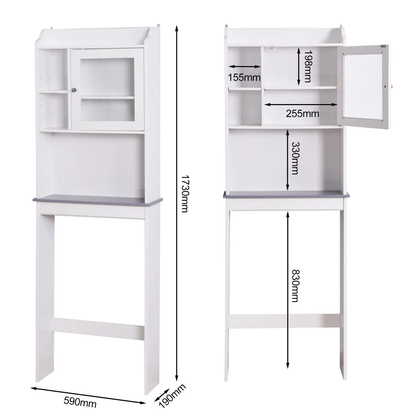 Gzxs Slim Toilet Paper Storage Cabinet, Over The Toilet Storage Cabinet for Skinny Bathroom Storage Corner Floor, White