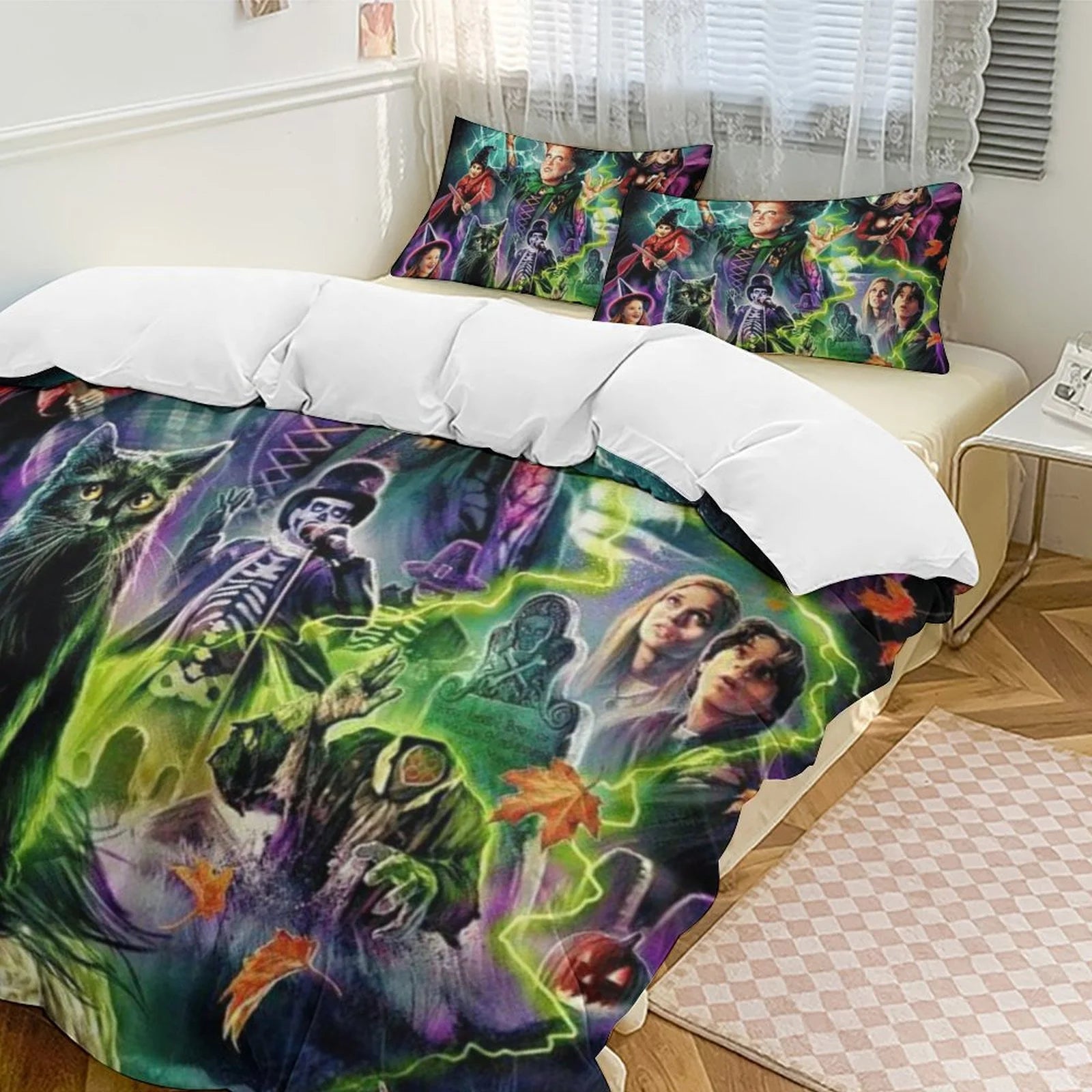 Hocus Pocus 3 Pieces Quilt Cover Set Soft Bedding Set 1 Duvet Cover + 2 Pillow Shams Home Bed Cover 86"x70"