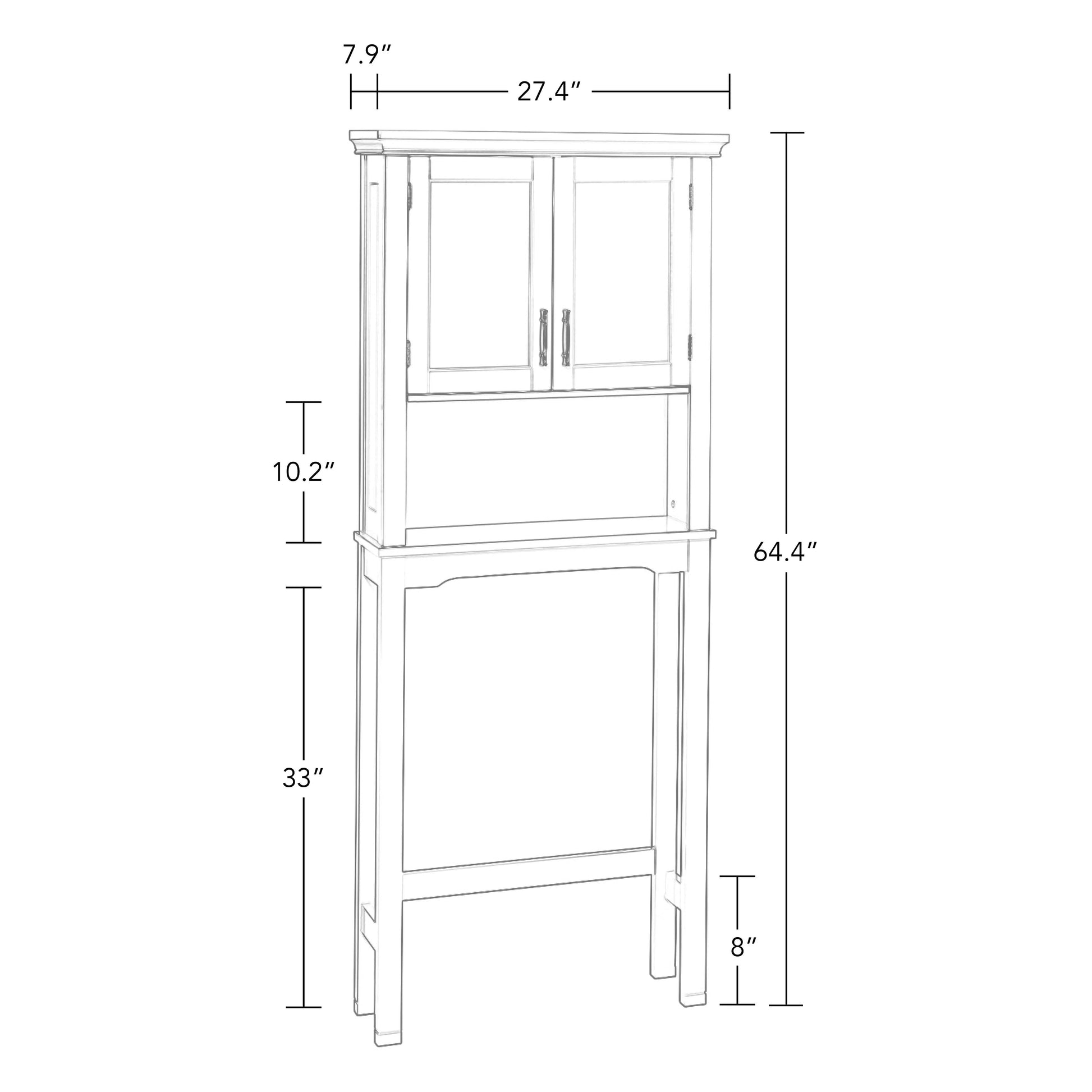 RiverRidge Somerset Over the Toilet Bathroom Spacesaver Medicine Cabinet Shelf - White
