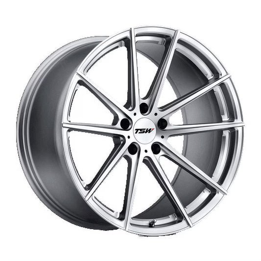 Tsw Bathurst 19X9 5X120 15Et 76.1Cb Silver W/Mirror Cut Face Wheel