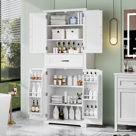 Euroco Bathroom Storage Cabinet with Multi-Functional Storage Space, Drawer with Slide Rails, Adjustable Shelf