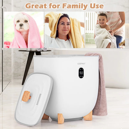 Costway 20L Upgraded Towel Warmer for Bathroom with PTC Heater & 2 Fragrant Disc Holders