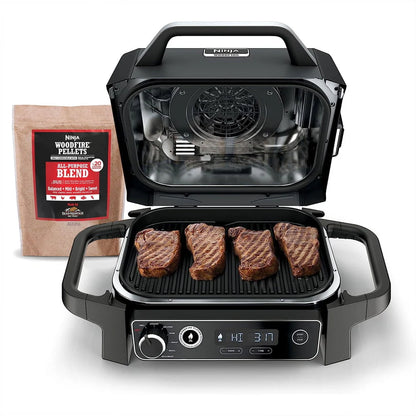 Ninja OG751BRN Woodfire Pro Outdoor Grill and Smoker with Temperature Probe (Renewed)