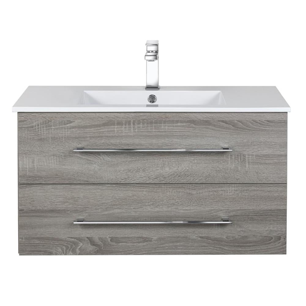 Cutler Kitchen and Bath Kato 48" Wood/Cultured Marble Bathroom Vanity in Gray
