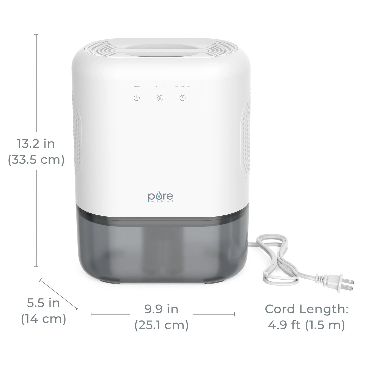 Pure Enrichment PureDry Elite Dehumidifier - Extra-Large 2L Water Tank with Auto Shut-Off, Removes 20 oz. (600 mL) per day of Moisture from Closets, Bathrooms, RVs, Basements, Bedrooms, and Offices