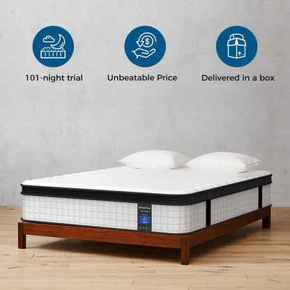 Inofia 10 Inch Hybrid Queen Size Mattress in a Box with Responsive Memory Foam, Multiple Sizes