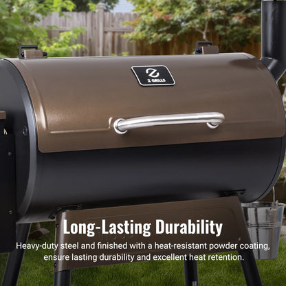 Z GRILLS Grill Elite ZPG-550B4 549 sq.in Wood Pellet Grill & Smoker, Latest PID 3.0 Controller, 2 Meat Probes, Auto Temperature Control, 8 in 1 BBQ- Bronze