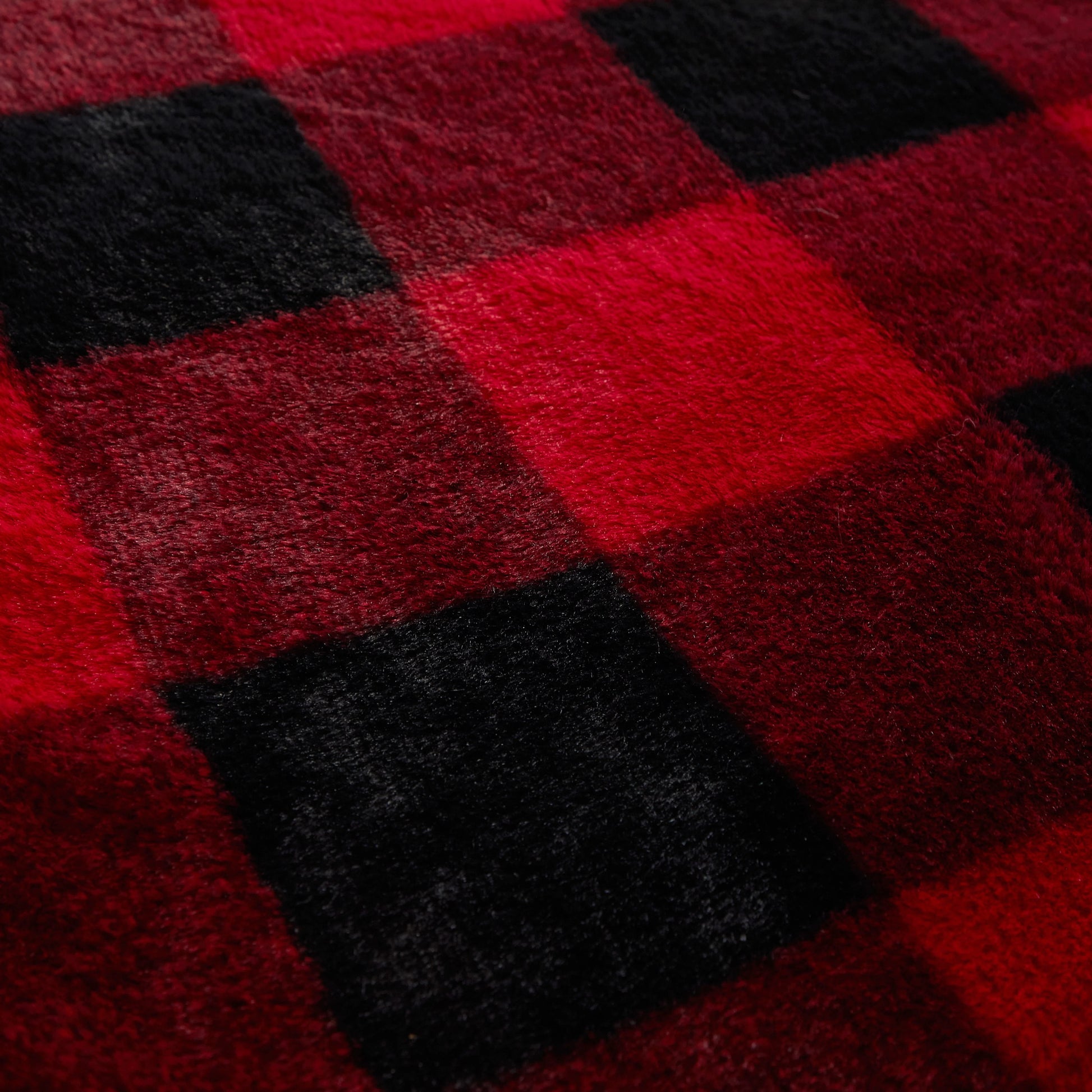 Dearfoams Reverse Sherpa Throw Blanket, Red Buffalo Check, Standard Throw