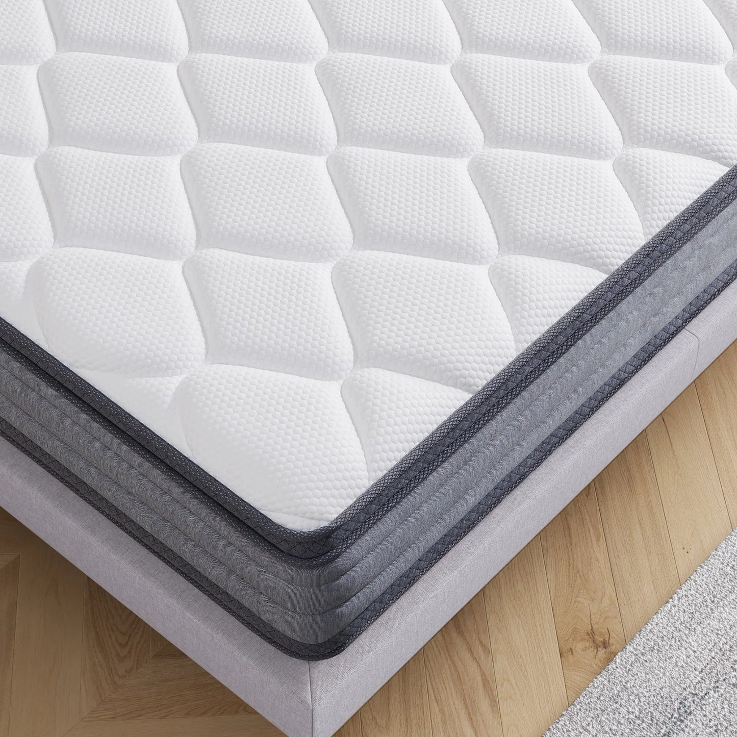 King Size Mattress, Madinog 12" Hybrid Gel Memory Foam Individually Pocket Innerspring Mattress, King