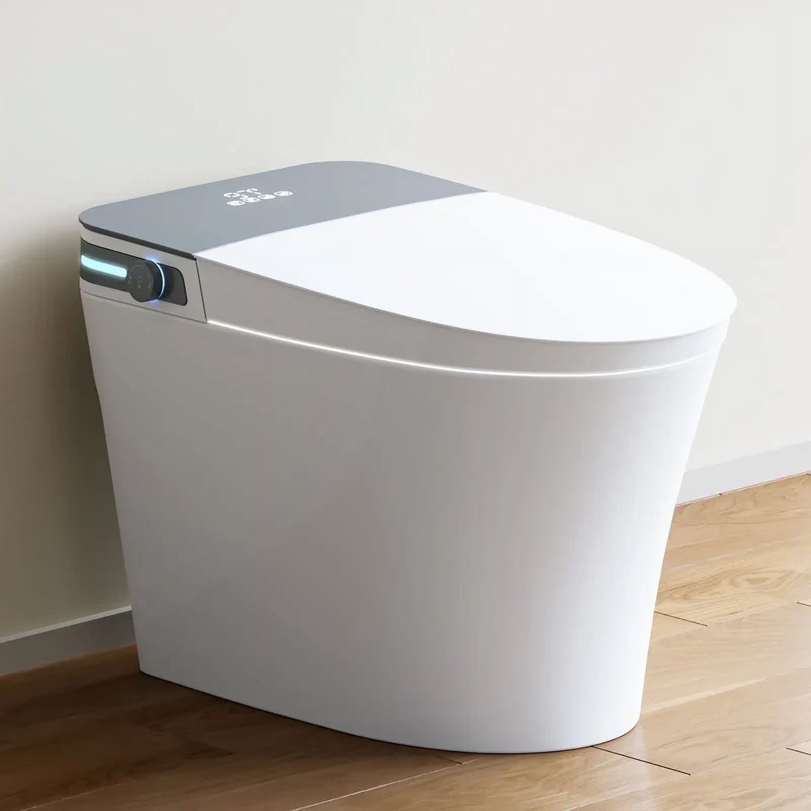HOROW Smart Bidet Toilet 10'' Rough In with Auto open/close lid night light LED Display Off-Seat Flushing Heating Air Drying Warm Water