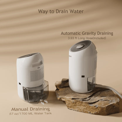 Dehumidifiers, Linskin 720 Sq. Ft. Dehumidifier for Home and Basement, 57oz(1700ml) Quiet Dehumidifiers with Drain Hose, 2 Working Modes, Auto Shut Off - Small Dehumidifier for Bathroom, Bedroom, RV