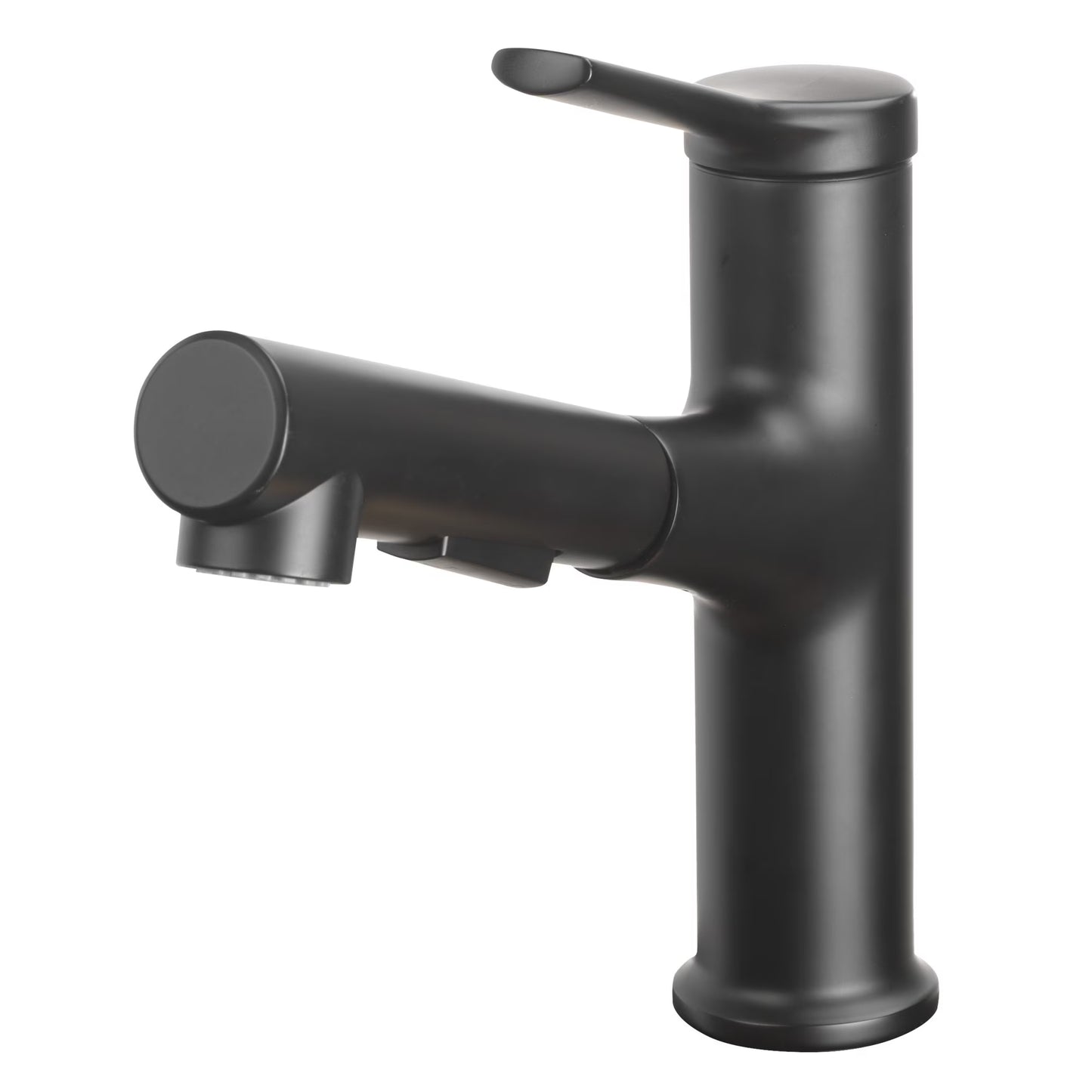 Better Homes and Gardens Pull-Out Bathroom Sink Faucet with Pop-Up Drain and Optional Deckplate, Matte Black