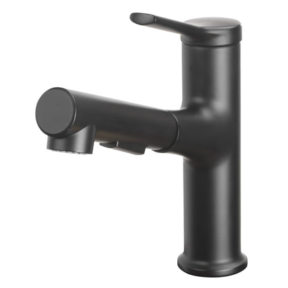 Better Homes and Gardens Pull-Out Bathroom Sink Faucet with Pop-Up Drain and Optional Deckplate, Matte Black