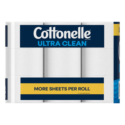 Cottonelle Ultra Clean Bath Tissue, 1-Ply, 313 Sheets, 36 Rolls