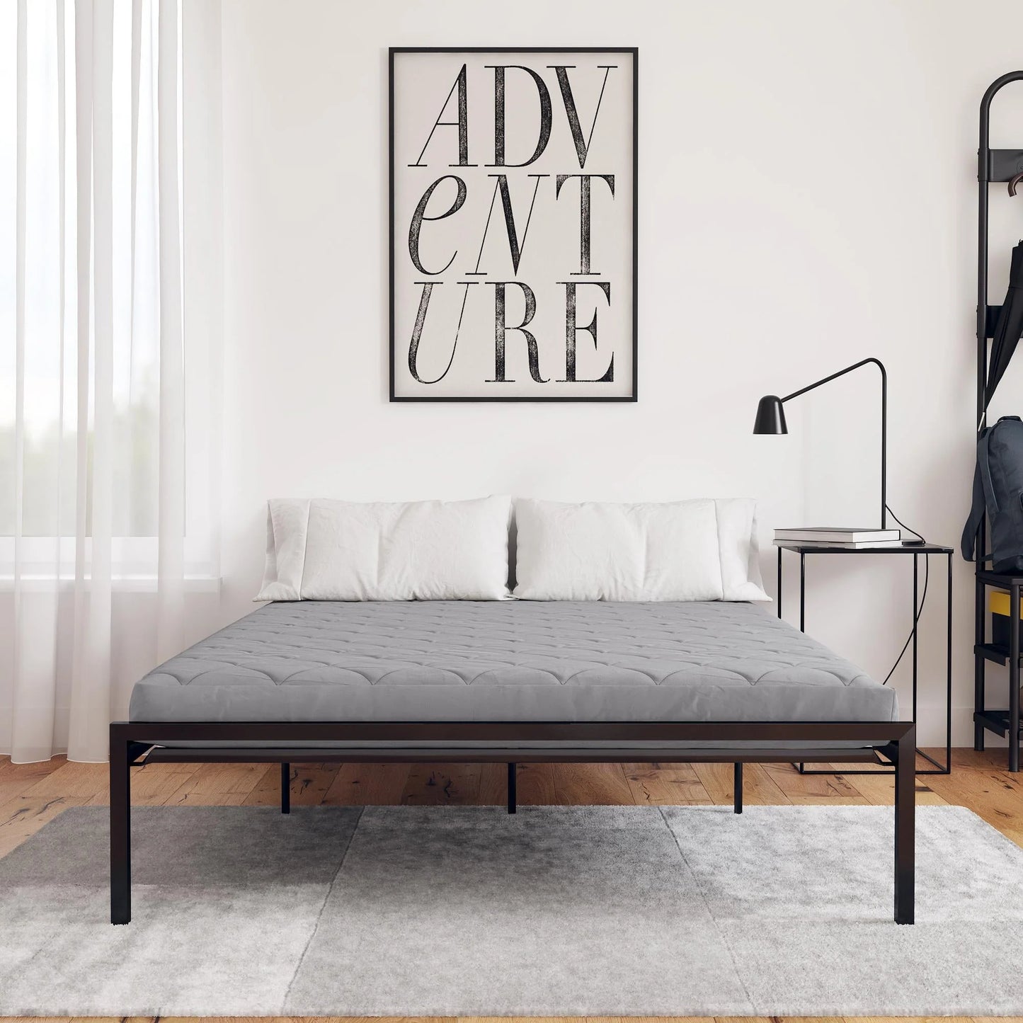 DHP Value 6 Inch Thermobonded Polyester Filled Quilted Top Bunk Bed Mattress, Full, Gray