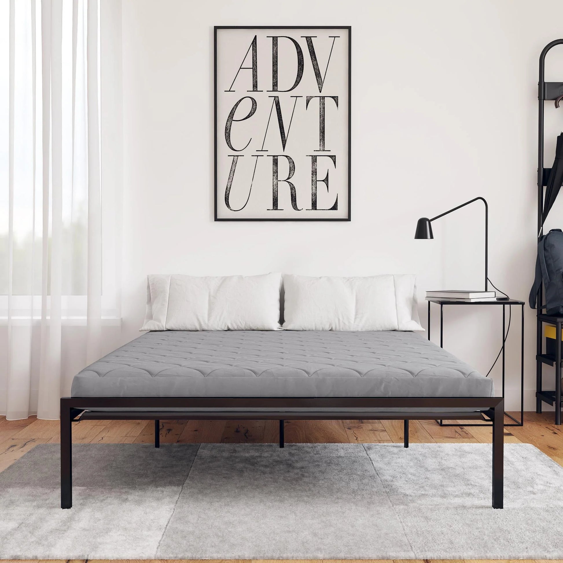 DHP Value 6 Inch Thermobonded Polyester Filled Quilted Top Bunk Bed Mattress, Full, Gray