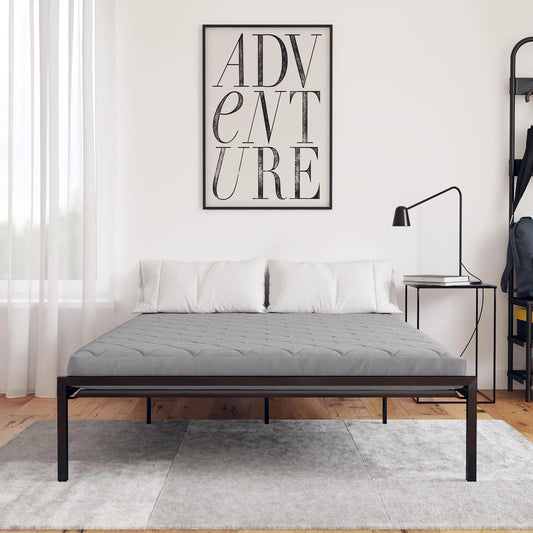 DHP Value 6 Inch Thermobonded Polyester Filled Quilted Top Bunk Bed Mattress, Full, Gray