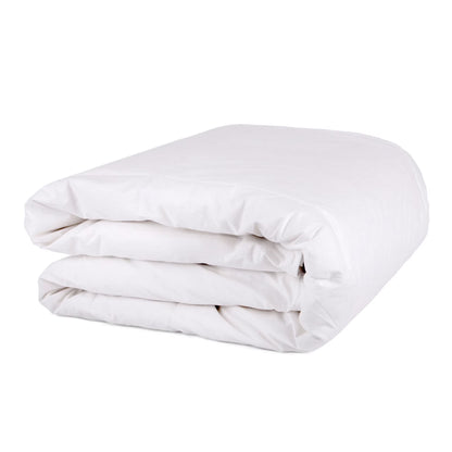Organic Club Queen Cotton Duvet with Feather and Duck Down Filling 100% Cotton Cover Comforter All-Season Bedding Queen Size 87x87" (220x220 cm), Machine Washable, White