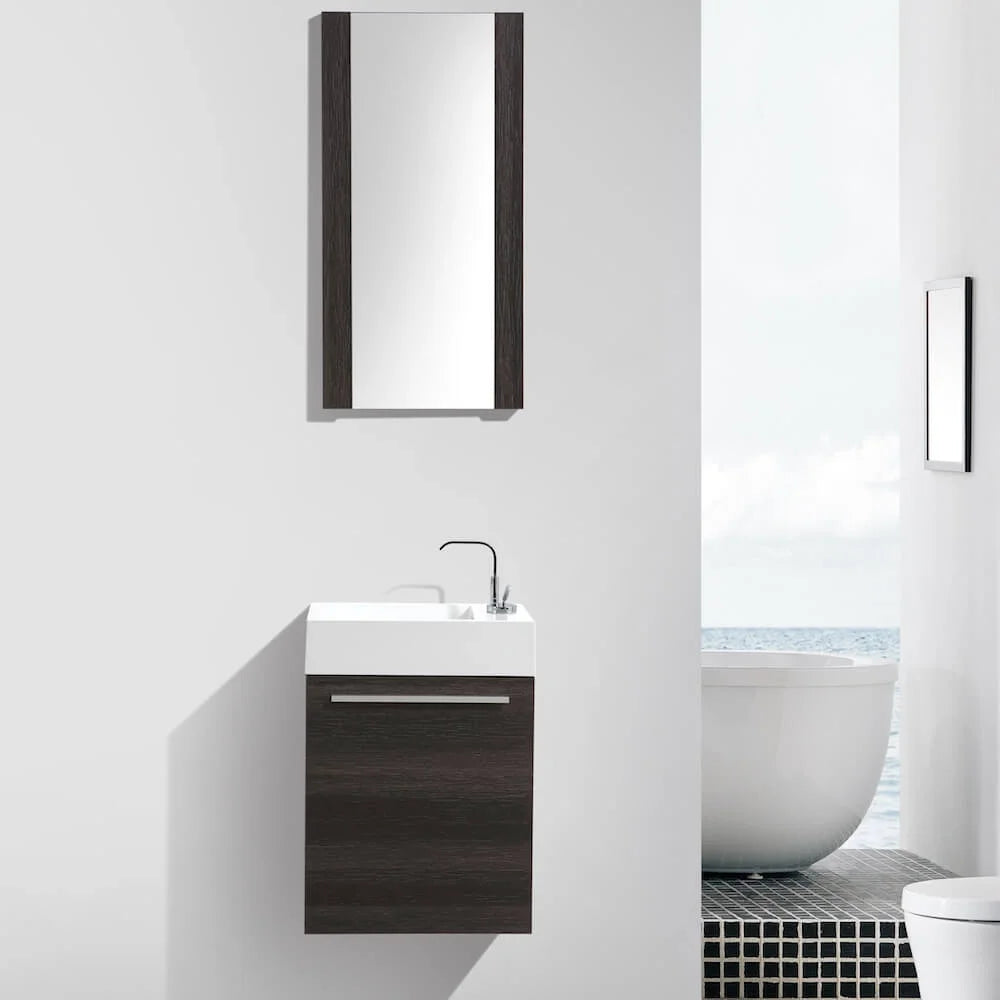 Blossom Colmar 18" Floating Bathroom Vanity w/Acrylic Sink | Navy Blue Finish | Wall Mount | Soft-Close