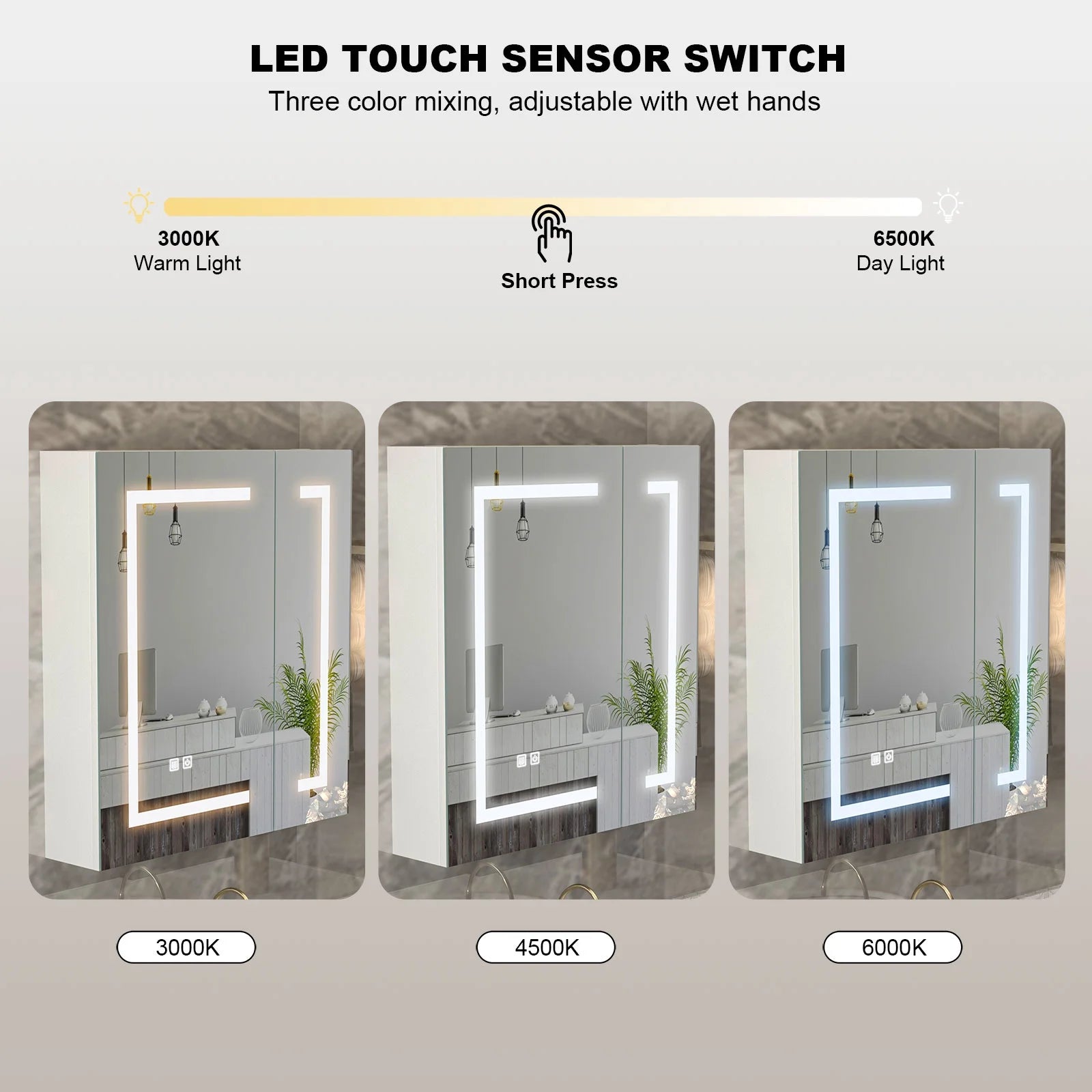 Led Medicine Cabinets for Bathroom with Mirror Lighted Mirror Cabinet with Defogger Surface Mount Bathroom Vanity Medicine Cabinet with Storage 23.7X 25.6Inch