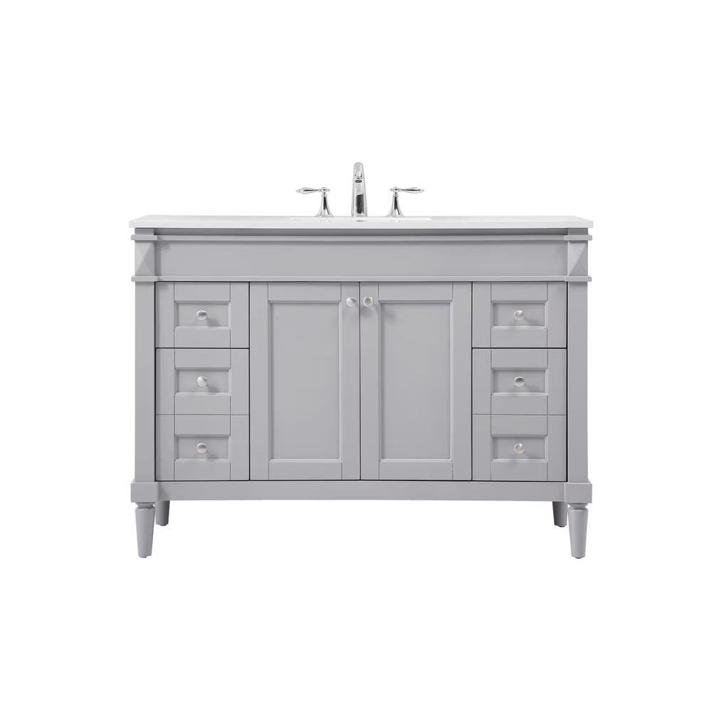 48 inch single bathroom vanity in black