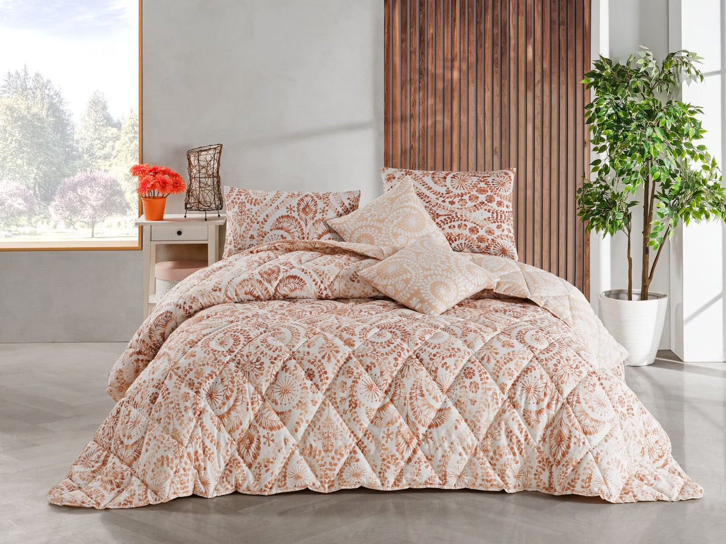 Istanbul Collection Handmade Comforter Set + Sheet Set - 9 Piece Set - Cotton Blend - Modern, Comforter, Matching Shams and Throw Pillows