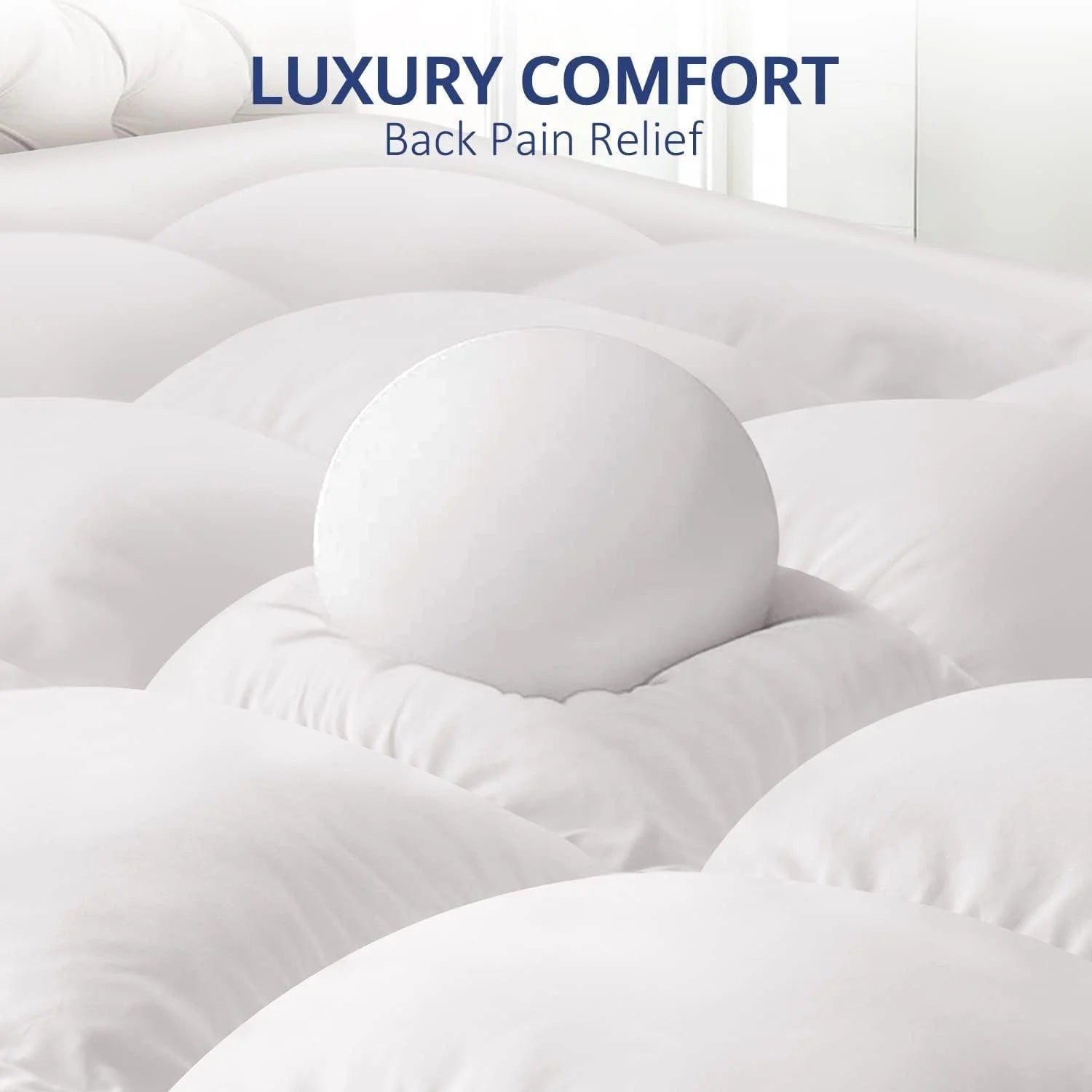ELEMUSE 1300 GSM Overfilled Mattress Topper King with Baffle Box Design,Extra Thick Cooling King Pillow Top Pad, 400TC Organic Cotton Cover, Plush & Support Snow Down Alternative