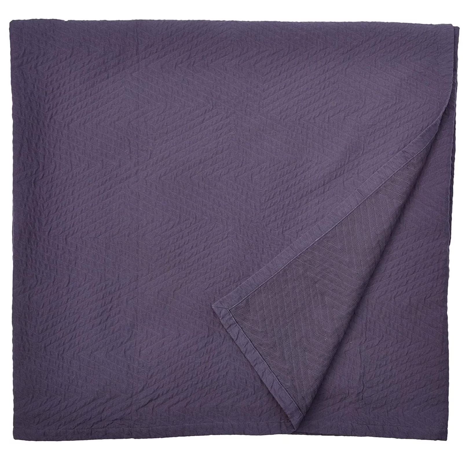 Matelass Blanket Coverlet, Queen, Grid/White