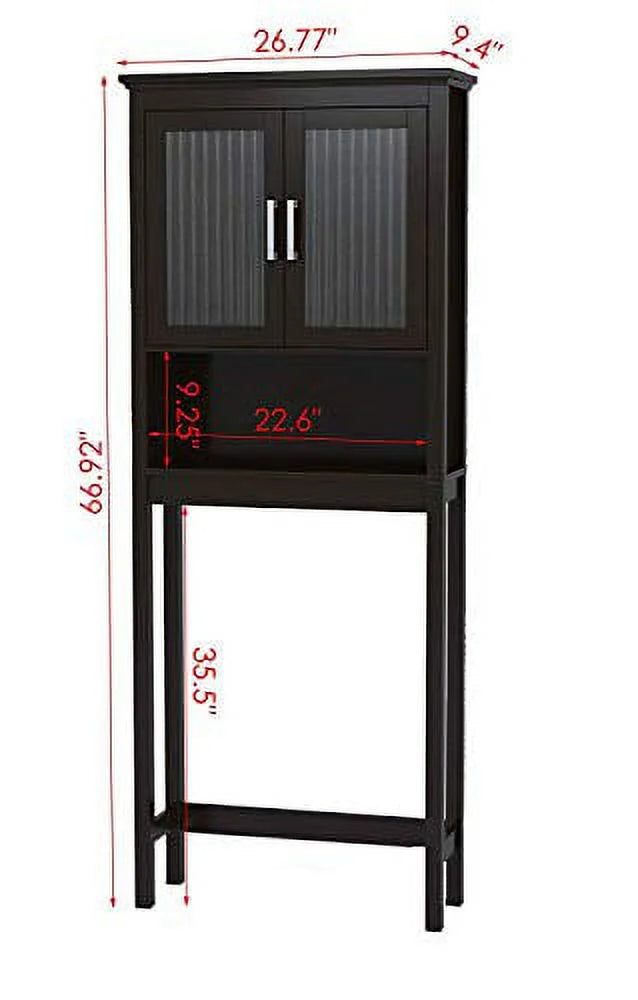 Spirich Bathroom Cabinets over the Toilet Shelf, Freestanding Space Saver Organizer with Tempered Glass for Bathroom White