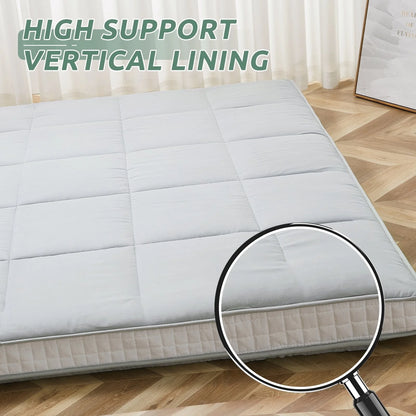 ABORON Japanese Floor Mattress,Futon Mattress, Extra Thick Folding Sleeping Pad, Tatami Mat Foldable Roll Up Mattress Gray, Full