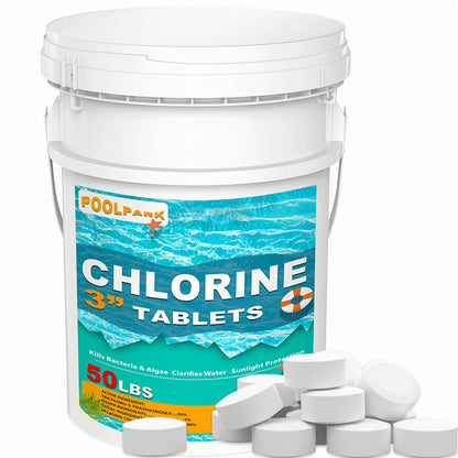 50 LBS Pool & Spa Chlorine Tablets Pool Supplies 50 Pounds 3 Inch Chlorine Stabilizer Hot Tubs Bathtub Chlorinating Tablets
