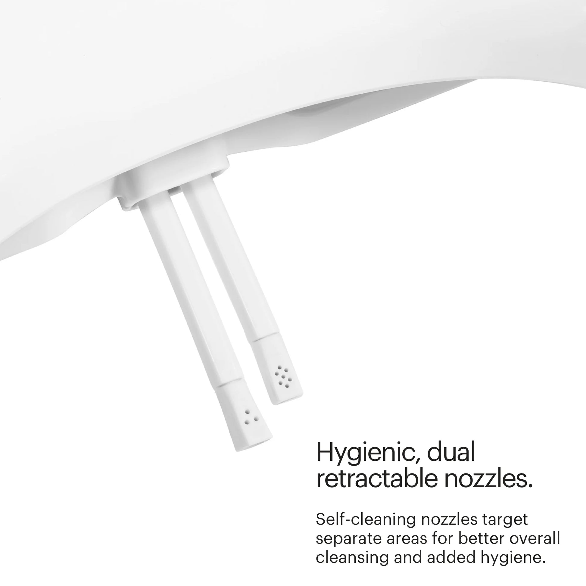 Brondell Bidet Toilet Seat Non-Electric Ecoseat, Fits Elongated Toilets, White - Dual Nozzle System, Ambient Water Temperature - Easy Installation, Elongated Size