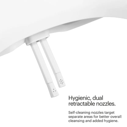 Brondell Bidet Toilet Seat Non-Electric Ecoseat, Fits Elongated Toilets, White - Dual Nozzle System, Ambient Water Temperature - Easy Installation, Elongated Size