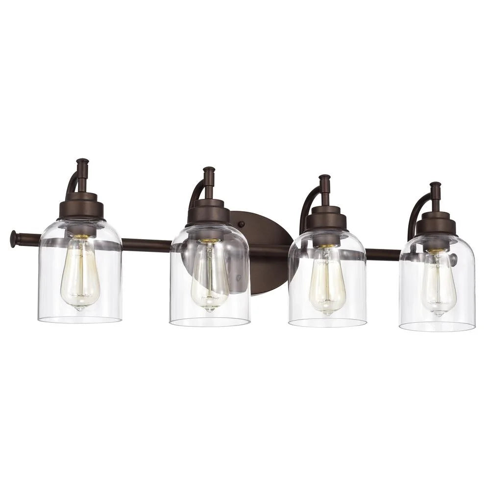 CHLOE Adair Transitional 4 Light Oil Rubbed Bronze Bath Vanity Fixture 30" Wide