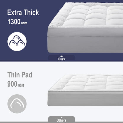 Down Alternative Mattress Topper Twin- Pillow Top Mattress Topper Mattress Pad 8-24" Deep Pocket
