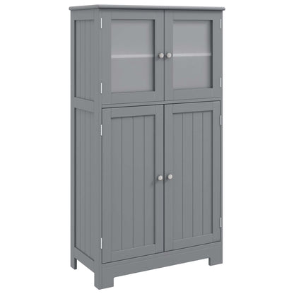 Costway Bathroom Floor Storage Cabinet Kitchen Cupboard w/Doors& Adjustable Shelf Black