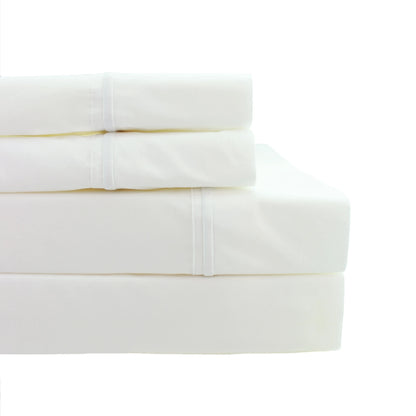 MELANGE HOME Percale Single Marrow Embroidery Bed Sheet Set & Pillowcase Pair
