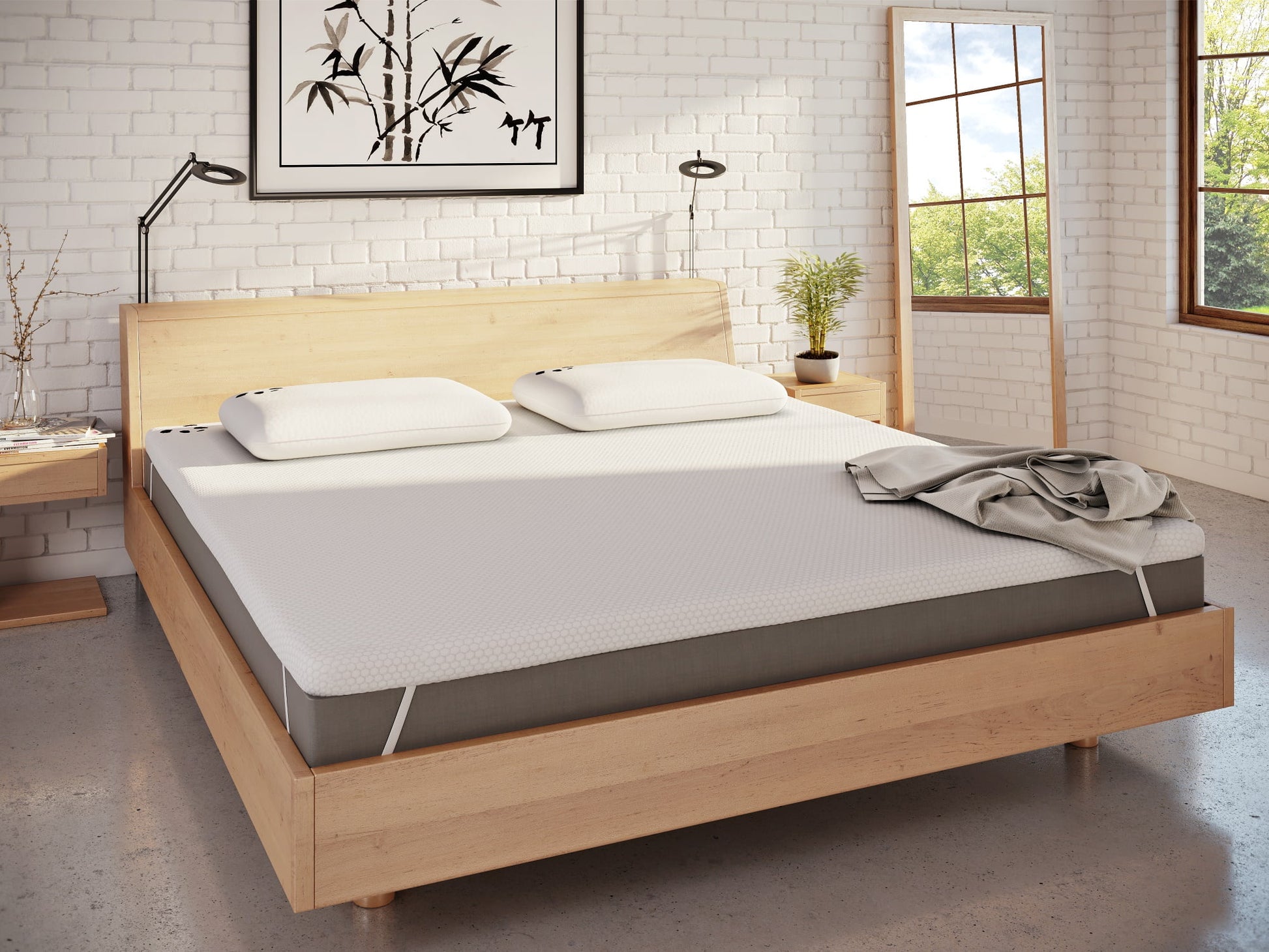 Panda Bamboo 2" Memory Foam Mattress Topper - Queen