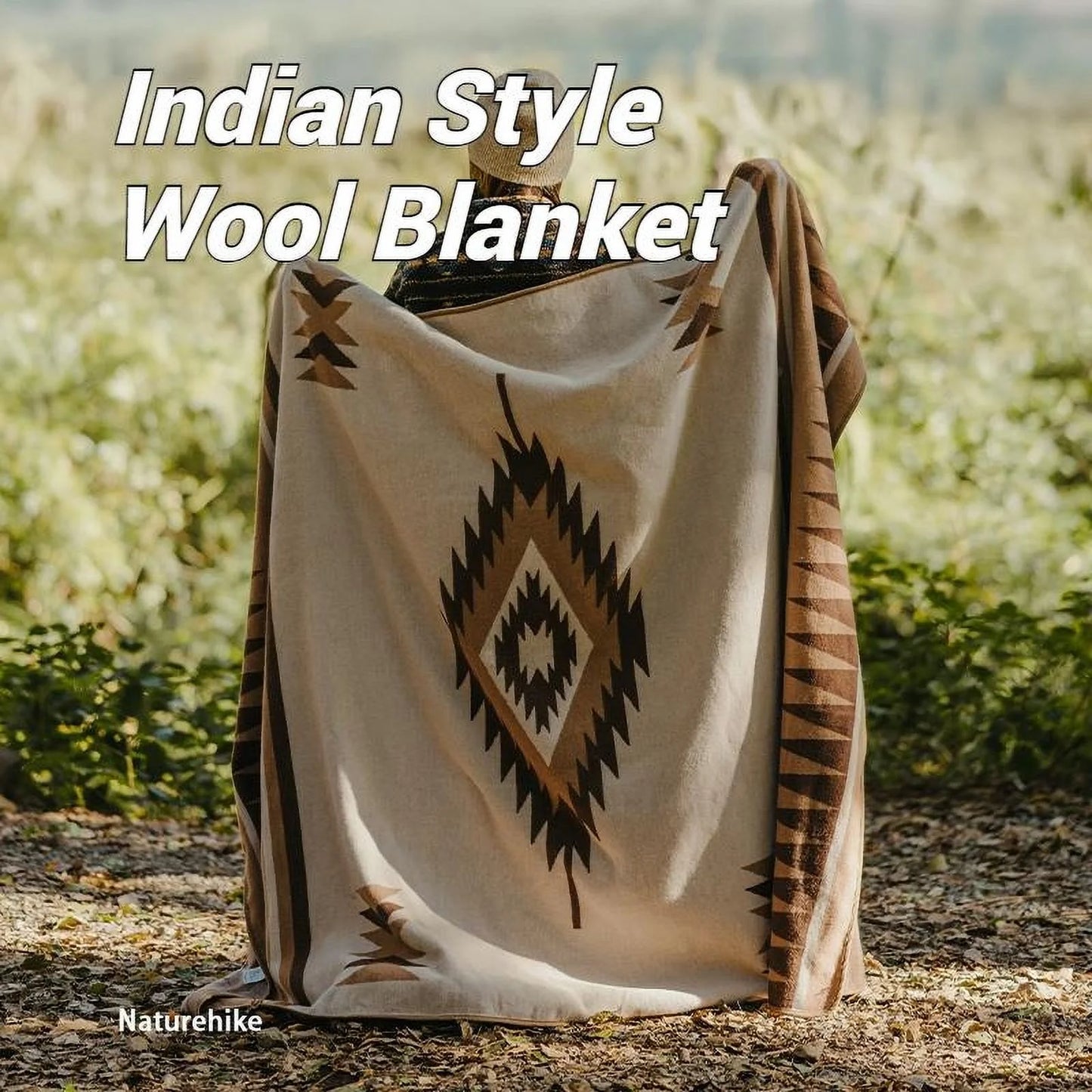Naturehike, Wool Blanket, Multi-purpose Warm Wool Blanket, Oversized Skin-friendly Wool Throw, Wearable Soft and Warm Blanket, For Home/Camping/Travel