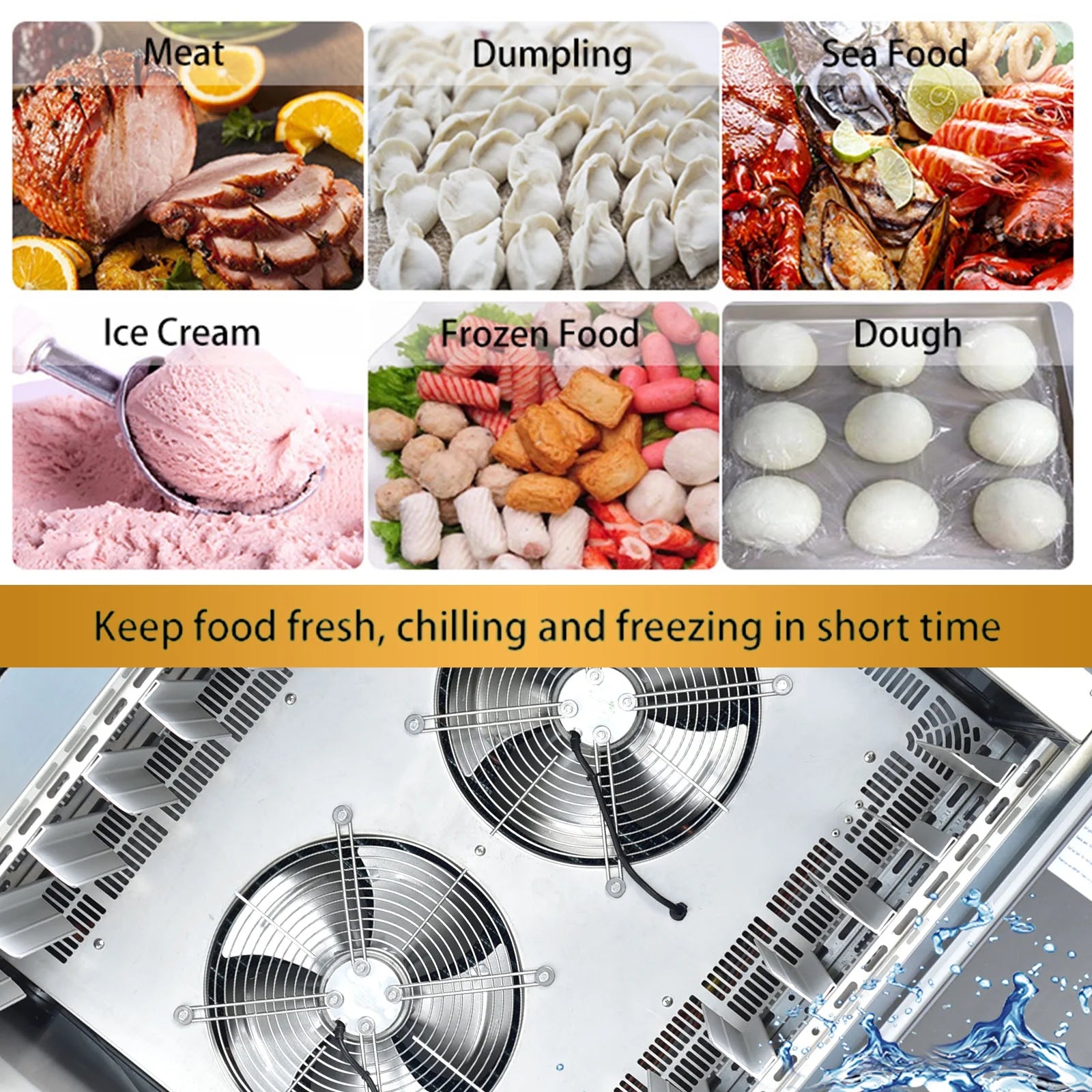 Kolice Commercial 15 Trays Blast Chiller, Blast Freezer with Food Probe,Lowest temp: -40° F for Restaurants,Canteens,Schools,Hotels