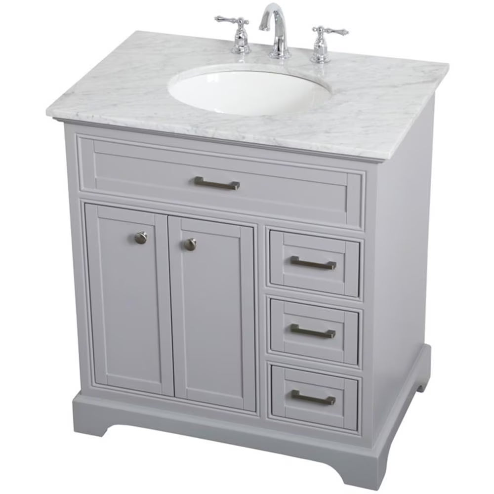 Elegant Kitchen and Bath 32 inch Single bathroom vanity in natural wood