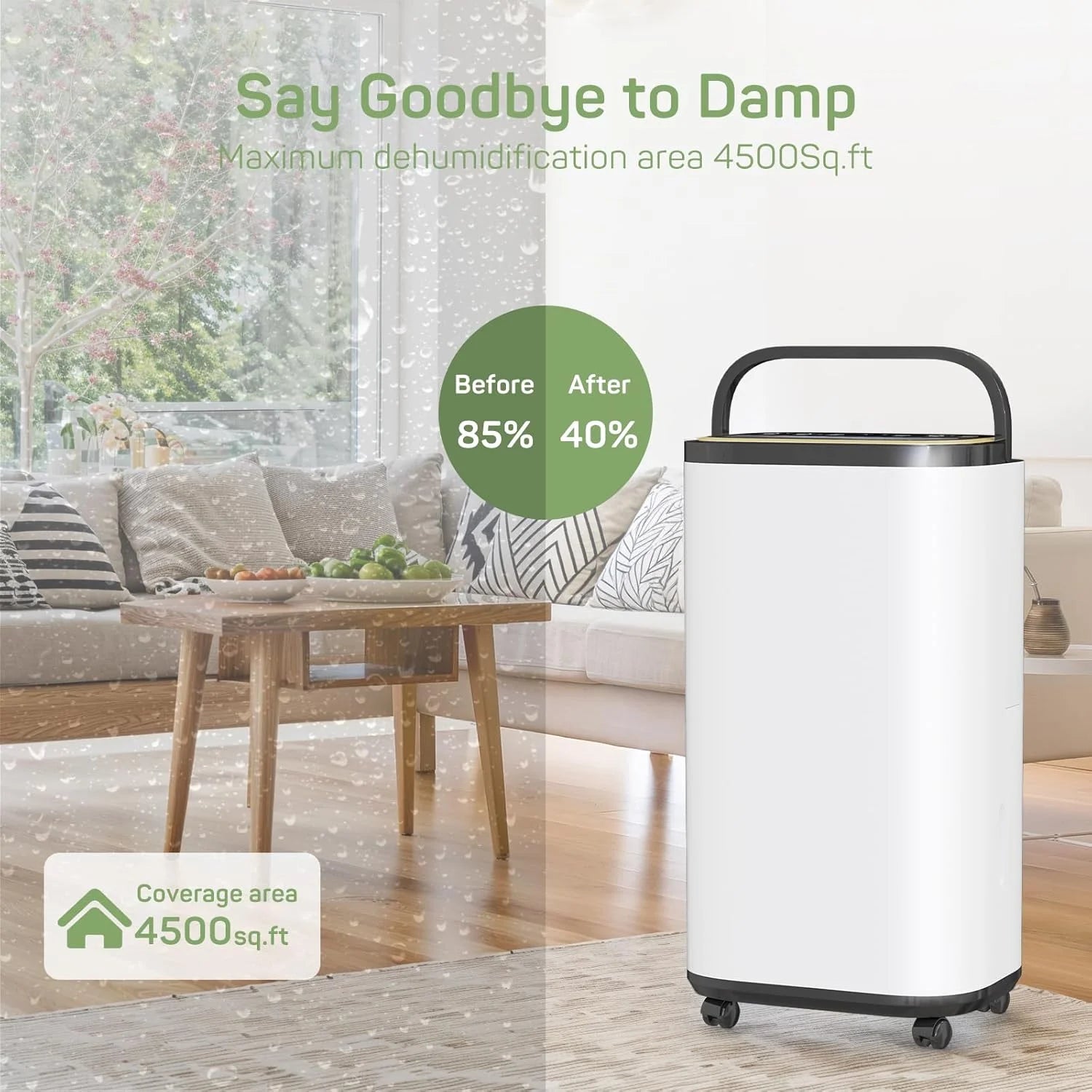 Dehumidifier with Drain Hose for Auto or Manual Drainage, 2000 Sq.Ft Energy Star Dehumidifiers for Basement Home Bedroom Large Room Bathroom, 30 Pints Dehumidification Capacity