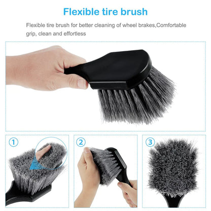 Dsseng 18pcs Car Wash Cleaning Tools Kit Car Detailing Set Car Wash Kit Interior and Exterior with Car Detail Brushes Tire Brush Towels