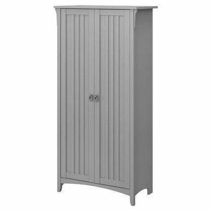 Salinas Bathroom Storage Cabinet with Doors in White/Shiplap - Engineered Wood