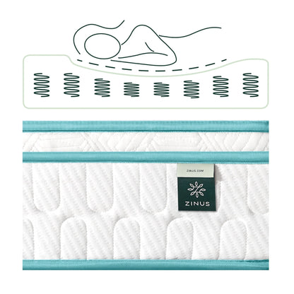 Zinus Green Tea Infused Euro Top 8" Innerspring Mattress, Queen