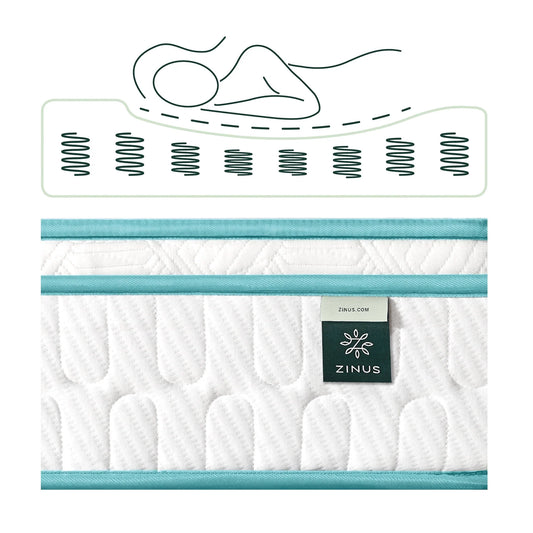 Zinus Green Tea Infused Euro Top 8" Innerspring Mattress, Queen