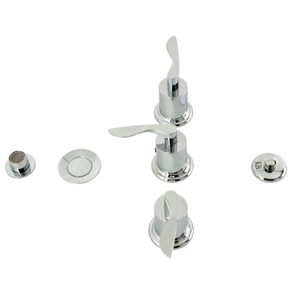 Kingston Brass KB6327SVL Serena Three-Handle Bidet Faucet with Brass Pop-Up, Brushed Brass
