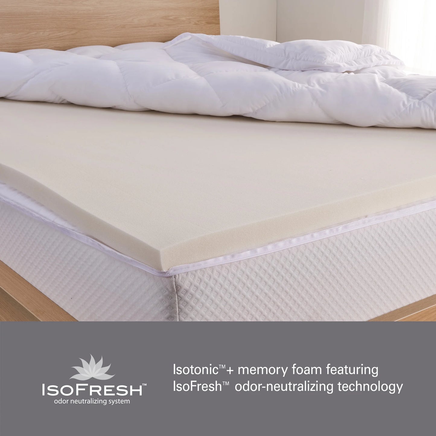 Allswell 3" Pillow Top Mattress Topper Featuring Isotonic+ Memory Foam, Queen