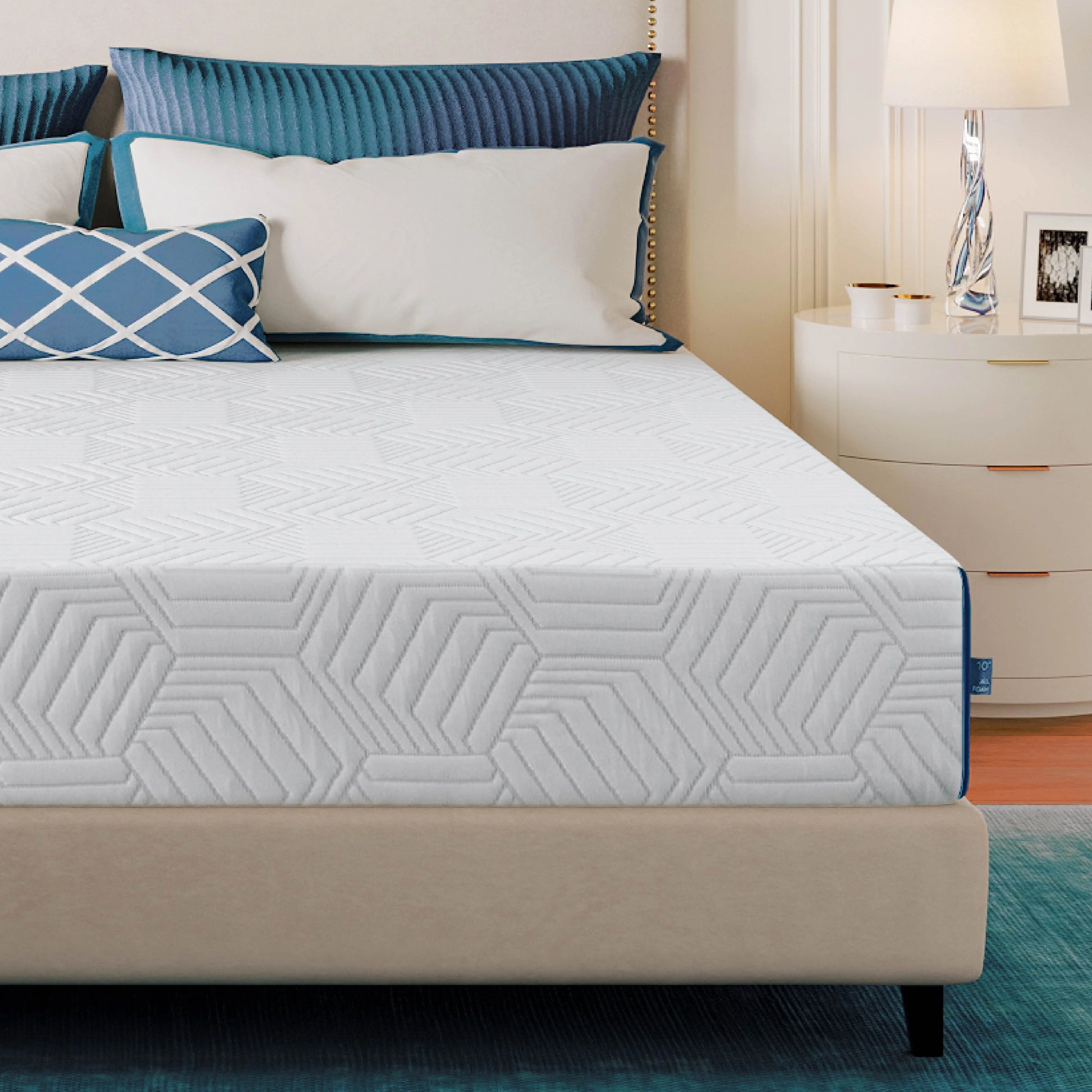 MLILY Ego Blue 8 inch Cooling Gel Memory Foam Mattress, Twin Mattress in a Box, Medium